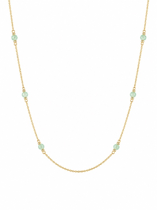 Venus and Vulcan Jewelry - Mini Light Green Onyx Bead Gold Filled Necklace